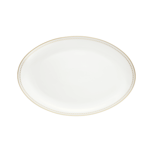 Plat Ovale Christofle Malmaison - Porcelaine Blanche - 9 Pouces - NEUF